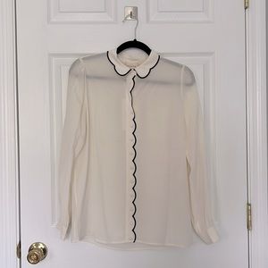 Sézane Blouse with Floral shape Collar - 36